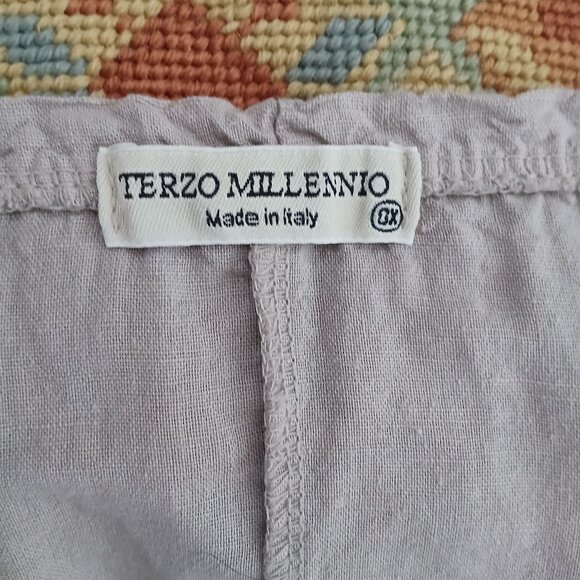 Terzo Millennio Linen Tiered Dress Extra Large Size 0X Made in Italy Lace Accent - Picture 11 of 14
